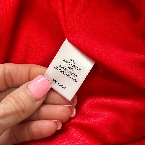 GB Girls Faux Fur Short Jacket Red 7/8 EUC - Picture 6 of 6